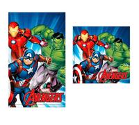 Serviette de bain en coton Marvel Avengers (x2) Multicolore 30x50 cm