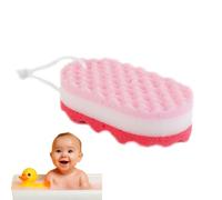 Serviette de bain ergonomique pour tout-petits, éponge de douche et distributeur | Adorable serviette de bain douce avec texture ondulée pour la famille et les amis