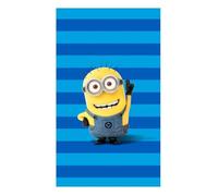 Serviette de bain et de plage et de plage bleu LES MINIONS 100% coton