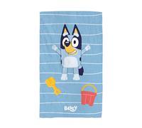 Serviette De Bain Et De Plage Imprimée 100% Coton, Bluey Hourra Bleu 70X120
