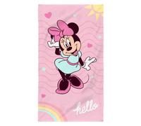 Serviette De Bain Et De Plage Imprimée 100% Coton, Disney Home Minnie Hello Rose 70X120