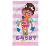 Serviette de bain et de plage imprimée 100% coton, gabby et la maison magique pink rose 70X120