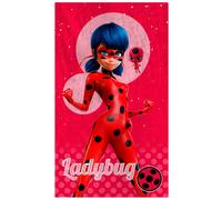 Serviette De Bain Et De Plage Imprimée 100% Coton, Miraculous Ladybug Supergirl Rouge 70X120