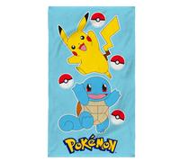 Serviette de bain et de plage imprimée 100% coton, pokemon port bleu ciel 70X120
