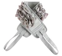 Serviette de bain exfoliante avec luffa et éponge rayonne douce maille double design + poignée de 83 cm pour douche (gris clair)