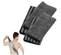 Serviette de bain exfoliante - Gants de gommage en fibres de bambou naturelles et charbon actif pour une exfoliation douce (4 pièces)