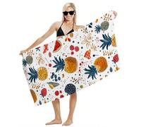 Serviette de Bain Grande Taille 80x160 Serviette de Plage Microfibre, Tapis de Plage Anti Sable, Séchage Rapide, Absorbant, avec Boutons Pression et Imperméable Sac à Cordon, Plages Accessoire Y2-986
