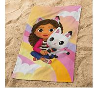 Gabby Et La Maison Magique Rainbow Serviette de Bain et de Plage et de Plage Enfant | 100% Coton | Oeko-TEX | 70x120cm | Imprimé Fille | Rose