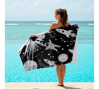 Serviette de bain imprimée Space Voyager pour enfants, thème science-fiction, serviette à séchage rapide, couverture de plage, couverture d'exploration spatiale, cadeau (04, 140 cm x 70 cm)