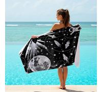 Serviette de bain imprimée Space Voyager pour enfants, thème science-fiction, serviette à séchage rapide, couverture de plage, couverture d'exploration spatiale, cadeau (03, 160 cm x 80 cm)