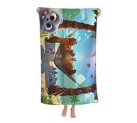 Serviette de Bain Lawenp Séchage Rapide Absorbante Grizzy et Les Lemmings 81 x 132 cm Coton