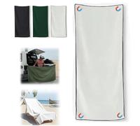 Serviette de bain magnétique d'extérieur avec boucle, séchage rapide, résistante au sable, avec fermeture magnétique pour voyage (blanc)