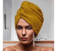 Soleil d'ocre, Serviette de Bain pour la tête en Coton 24x62 cm Lagune Moutarde