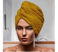 Serviette de bain pour la tête en coton 24x62 cm LAGUNE moutarde, par Soleil d'Ocre