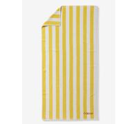 VERTBAUDET Serviette de bain rayée TRANSAT, avec coton recyclé rayé jaune 70X140
