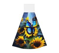 Serviette de cuisine à suspendre en polaire super absorbante motif tournesol bleu papillon corail serviette de cuisine à suspendre pour enfants adultes salle de bain cuisine