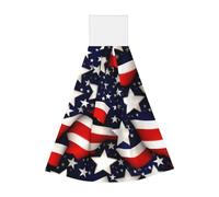 Serviette de cuisine absorbante à suspendre avec motif drapeau américain et rayures