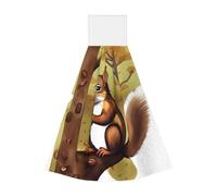 Serviette de cuisine super absorbante en polaire avec motif écureuil mangeur de noix - Pour enfants et adultes