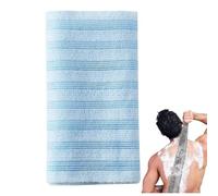 Serviette de douche exfoliante antibactérienne, serviette exfoliante japonaise, extra longue pour homme et femme, gant de toilette exfoliant double face, brosse japonaise pour le dos (bleu)