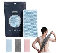 Serviette de Douche Exfoliante Ecovia - Gant de Gommage Doux en Fibre de Bambou et Charbon Actif, Exfoliation du Corps et du Dos pour Homme & Femme, Idéal Bain, Sauna et Voyages (Bleu)