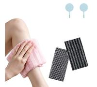 Serviette de Douche Exfoliante Ecovia, Serviette Exfoliant pour le Dos, Fibres de Bambou et Charbon Actif, Unisex, pour les Peaux Sensibles et Rugueuses (Noir + Noir)