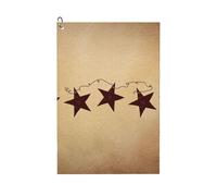 Serviette de golf gaufrée marron vintage à étoiles rouillées, style rustique campagnard primitif, utilisant la technologie humide/sèche, accessoires de sac de golf pour hommes et femmes, avec boucle M