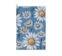 Serviette de golf polyvalente avec imprimé marguerite bleu - Serviettes de sport pratiques pour voyage, plage, randonnée, aventure en plein air