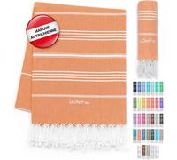 Serviette De Plage-100% Coton Bio,95 X 180 Cm,Prélavé,Absorbant,Séchage Rapide,Fouta Hammam,Serviette De Bain,Serviette De Voyage,Drap De Plage,Fouta De Sauna,Mandarine (Orange)