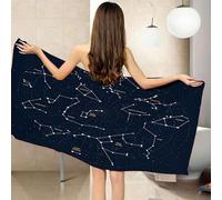 Serviette de Plage 100 x 200 Douze Signes Du Zodiaque, 3D Serviette de Bain Douze Signes Zodiaque, Grande Microfibre Serviette Plage Adultes Enfants, Drap de Plage Anti Sable Séchage Rapide s2603