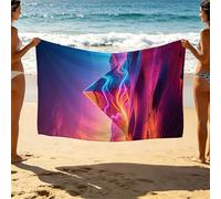 Serviette de Plage 100x200, Pyramide Beach Towel 200 x 100cm Résistant au Sable Durable, Grande Serviette de Bain Désert Séchage Rapide Doux pour Gym Bain Extérieur Camping Vacances SLJT-0631