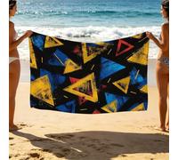 Serviette de Plage 180 x 120 cm, Triangle Beach Towel 180 x 120 Résistant au Sable Durable, Grande Serviette de Bain Simplicité Séchage Rapide Doux Confortable pour Gym Bain Extérieur Camping SLJT5936