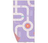 Quut Serviette plage/piscine enfant Route Lavande – Microfibre, séchage ultra-rapide – 140 x 70 cm