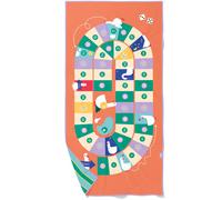 Quut - Serviette de Plage/Piscine Enfant avec Jeu - Microfibre Séchage Ultra Rapide, sans Sable - Compacte & Légère (Jeu de l’Oie, M - 140 x 70 cm)