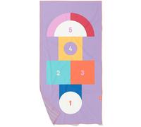 Quut Serviette de plage 2 en 1 Marelle - Microfibre, séchage ultra-rapide - 140 x 70 cm