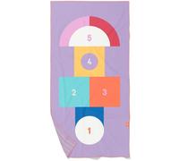 Quut Serviette de plage 2 en 1 Marelle - Microfibre, séchage ultra-rapide - 140 x 70 cm