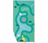 Quut Serviette de plage/piscine enfant avec jeu Microfibre séchage ultra-rapide Safari M 140 x 70 cm