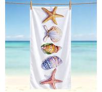 Serviette de Plage 200x90 cm, Drap de Plage XXL Anti-Sable, Serviette Microfibre Plage, Séchage Rapide - Blanc Serviettes Piscine Légère, Idéal pour Voyage et Sport, Lavable, Simplicité (2) 0l-517