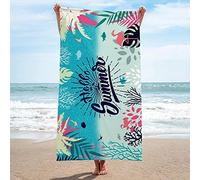 Serviette de Plage 3D été Tropical, Serviette de Bain 90x180 cm en Microfibre à Séchage Rapide, Coton, Serviettes de Plage Enfant Femme Homme Drap de Plage pour Natation Picnic