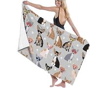 Serviette de Plage 80 * 130cm,Chien Chihuahua,Drap de Bains en Microfibre-Femme Homme Enfant,Serviette Piscine de Bain pour Vacance de Voyage