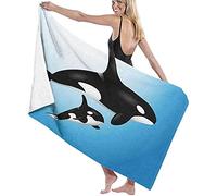 Serviette de Plage 80 * 130cm,Famille Orque,Drap de Bains en Microfibre-Femme Homme Enfant,Serviette Piscine de Bain pour Vacance de Voyage