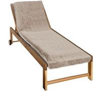 Serviette de plage à rabat pour transat de bain, 100 % coton - 75 x 200 cm - Beige - Vivezen beige G