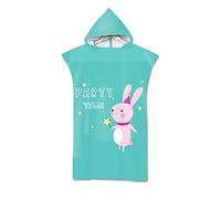 Serviette de Plage Adulte Poncho, DOTBUY Microfibre Surf Serviette de Bain à Capuche,avec Imprimé de Animaux de Dessin Animé,Été Plage Natation Peignoir Serviette (75x110cm,Lapin fée)