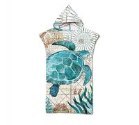 Serviette de Plage Animaux Marins Poncho Microfibre Bleu Tortue de Mer Pieuvre Hippocampe Baleine Crabe 3D Garçon Fille Homme Femme Surf Poncho Serviette Natation Vacances (Bleu 2,S 70x85 cm)