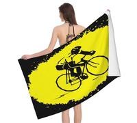 Serviette de Plage Balade à Vélo, 3D Sporting Grande Serviette de Bain Microfibre, Drap de Plage Séchage Rapide e Anti Sable pour Piscine Voyage Couverture, 100x200 cm