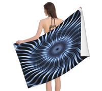 Serviette de Plage Créativité Géométrique, 3D Ensemble de Illusion Optique Grande Serviette de Bain Microfibre, Drap de Plage Séchage Rapide e Anti Sable pour Piscine Voyage Couverture, 90x180 cm