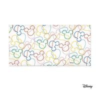 Serviette de plage Disney Mickey Mouse, imprimé allover de la tête de Mickey en contour coloré, serviette de piscine ultra douce pour les escapades d'été, la plage, la natation et les voyages 80*160,9