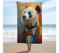 Serviette de plage élégante en microfibre anti-sable - Portrait de panda - Grande serviette de douche multi-usages et absorbante pour salle de bain et piscine - 130 x 80 cm