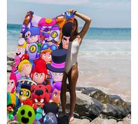 Serviette De Plage En Microcarence À Séchage Rapide,Serviette Absorbante,Serviette Douce Pour Le Yoga,La Natation,L'escalade,Le Jeu B-Rawl,S-Stars -Z12-Cotton 30x60cm