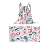 Serviette de plage en microfibre 2 en 1 transformée en grand sac à dos 3D pour adultes - Accessoire d'extérieur léger pour voyage, natation, gym, sport, yoga (B, A)