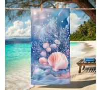 Serviette de plage en microfibre à motif corail océan, design sous-marin, séchage rapide, absorbante, grande couverture de plage légère anti-sable pour vacances, piscine [voyage, voyage] Essentials